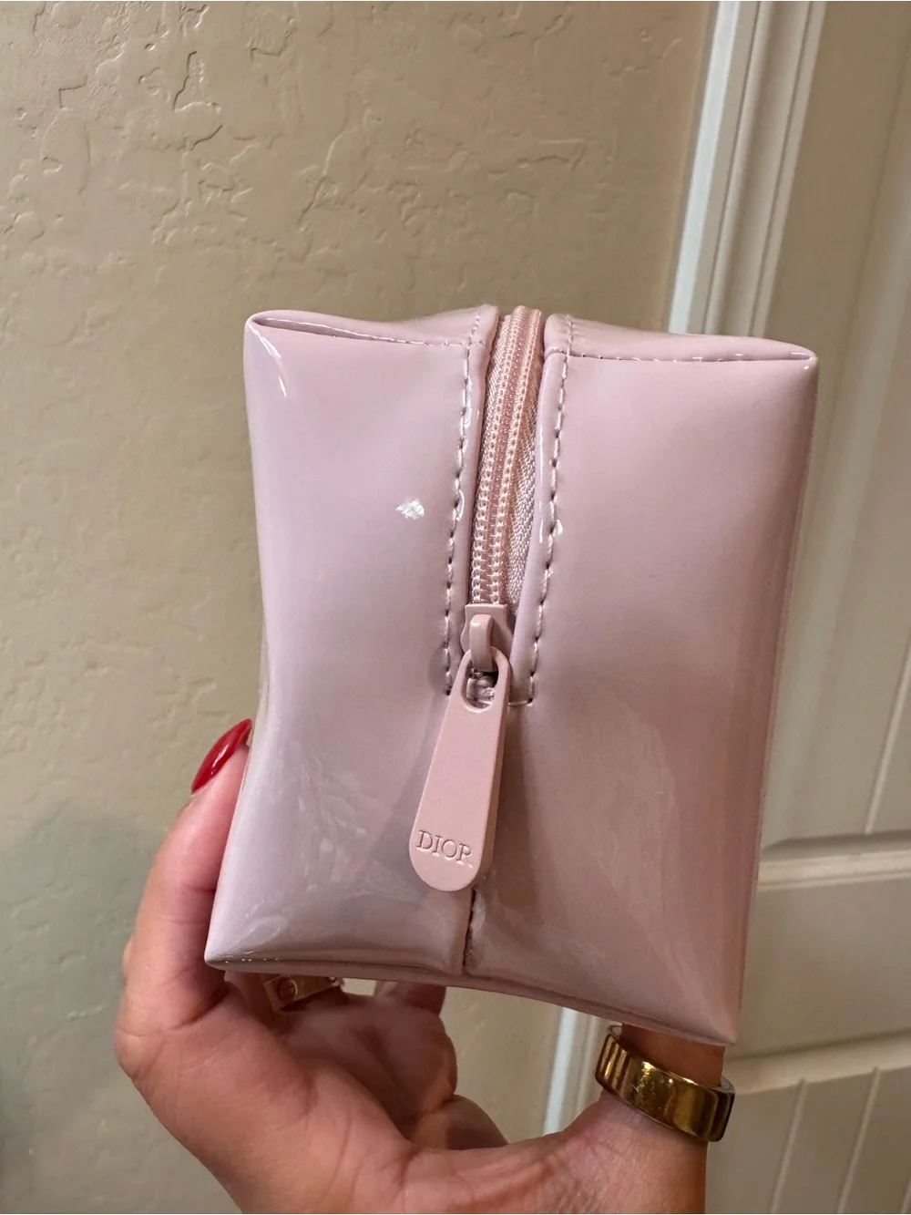 Dior Light Pink Patent CD Cosmetic Pouch